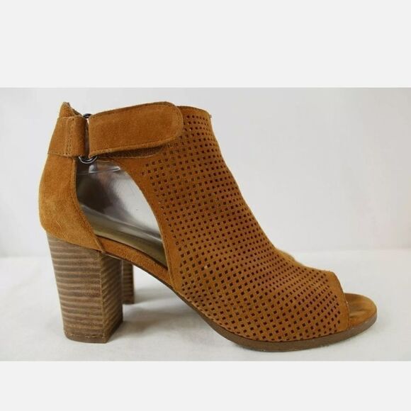 Marc Fisher Demika Perforated Cognac Suede Womens - Picture 1 of 6